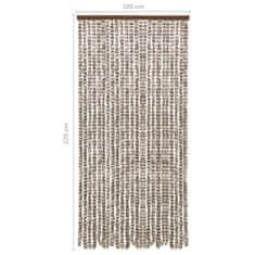 Greatstore Zavesa proti mrčesu taupe in bela 100x220 cm šenilja