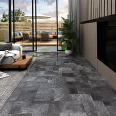 Vidaxl PVC talna plošča samolepilna 5,11 m2 lesena struktura siva