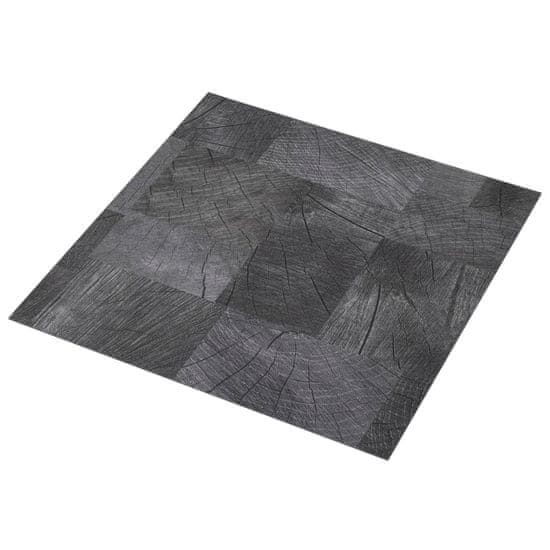 Vidaxl PVC talna plošča samolepilna 5,11 m2 lesena struktura siva