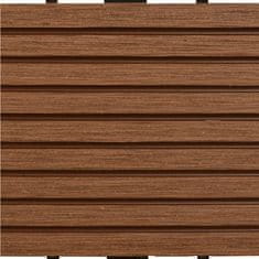 Vidaxl Talne plošče 22 kosov 30x30 cm 2 m2 WPC rjave