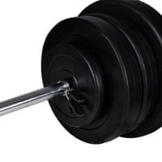 Vidaxl Vadbena klop s kompletom uteži in stojalom 60,5 kg