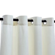Vidaxl Zatemnitvena zavesa z obročki žametna krem 290x245 cm