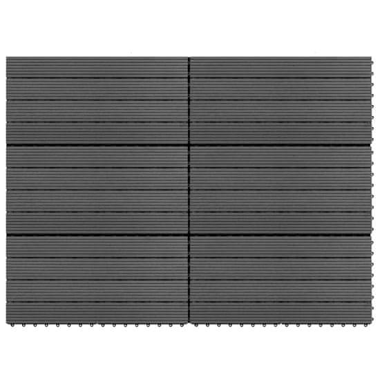 Vidaxl WPC plošče 60x30 cm 6 kosov 1 m2 sive