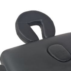 shumee 2-conska zložljiva masažna miza debelina 10 cm črna