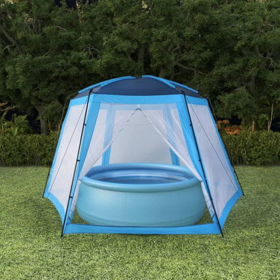 Vidaxl Šotor za bazen iz blaga 500x433x250 cm moder
