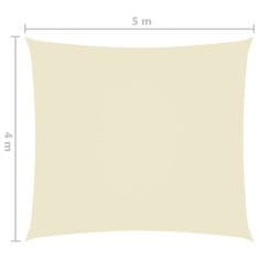 Greatstore Senčno jadro oksford blago pravokotno 4x5 m krem