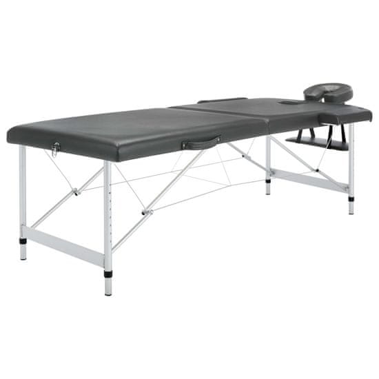Vidaxl zložljiva masažna miza z 2 območji in aluminjastim okvirjem