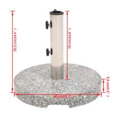 Greatstore Podstavek za senčnik granit okrogel 22 kg