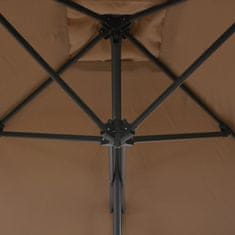 Vidaxl Zunanji senčnik z jeklenim drogom 250x250 cm taupe