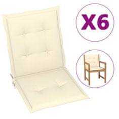 Vidaxl Blazine za vrtne stole 6 kosov krem 100x50x3 cm oxford tkanina