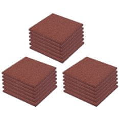 Vidaxl Varnostne talne plošče 18 kosov guma 50x50x3 cm rdeče
