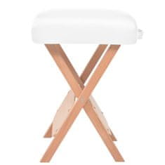 Greatstore Zložljiv masažni stolček z 12 cm debelim sedežem bel