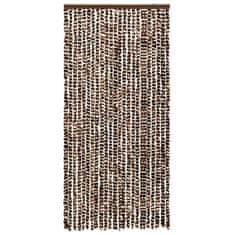 shumee Zavesa proti mrčesu rjava in bela 100x220 cm šenilja