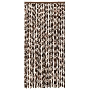 Vidaxl Zavesa proti mrčesu rjava in bela 100x220 cm šenilja