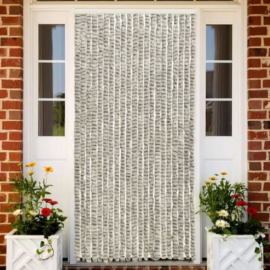 Vidaxl Zavesa proti mrčesu svetlo in temno siva 90x220 cm šenilja