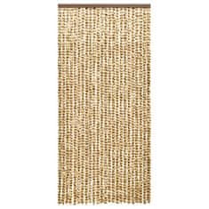 Vidaxl Zavesa proti mrčesu bež in rjava 100x220 cm šenilja