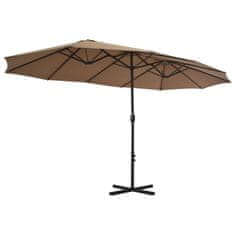 Vidaxl Zunanji senčnik z aluminijastim drogom 460x270 cm taupe