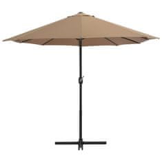 Vidaxl Zunanji senčnik z aluminijastim drogom 460x270 cm taupe