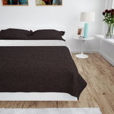 Vidaxl Dvostransko prešito pregrinjalo 220x240 cm krem in rjavo