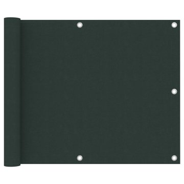Vidaxl Balkonsko platno temno zeleno 75x600 cm oksford blago