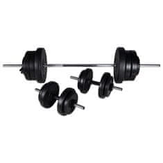 Vidaxl Vadbena klop s kompletom uteži in stojalom 60,5 kg