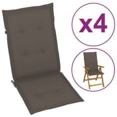 Vidaxl Blazine za vrtne stole 4 kosi taupe 120x50x3 cm blago