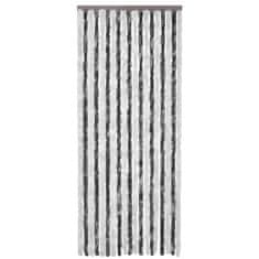 Vidaxl Zavesa proti mrčesu iz šenilje 90x220 cm siva in bela