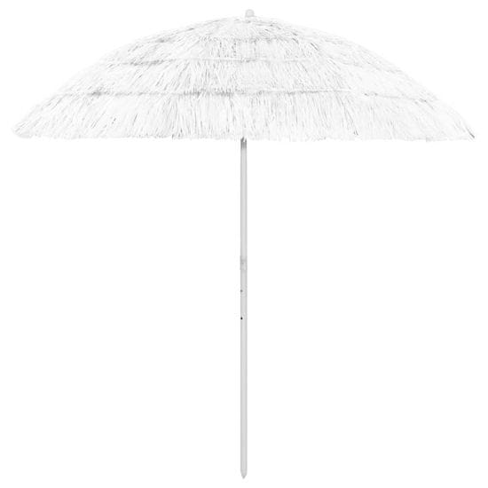 Vidaxl Senčnik za na plažo bel 240 cm