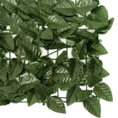 Greatstore Balkonsko platno s temno zelenim listjem 200x75 cm