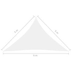 Vidaxl Senčno jadro oksford blago trikotno 5x5x6 m belo