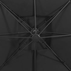 shumee Vrtni senčnik z dvojno streho 300x300 cm črn