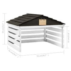 shumee Garaža za robotsko kosilnico črna in bela 78x74x54 cm lesena