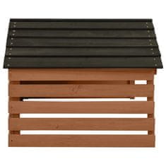Vidaxl Garaža za robotsko kosilnico črna in rjava 78x74x54 cm lesena
