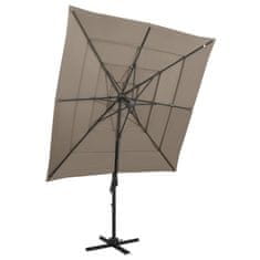Vidaxl Senčnik aluminij taupe 250x250 cm