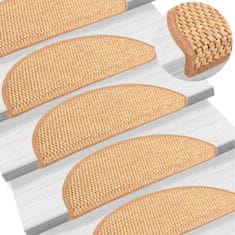 Vidaxl Samolepilne preproge za stopnice sisal 15 kos 56x20 cm oranžne