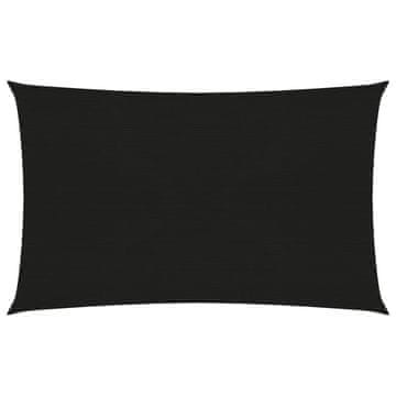 Vidaxl Senčno jadro 160 g/m² črno 4x6 m HDPE