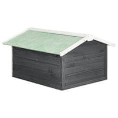 Vidaxl Garaža za robotsko kosilnico 72x87x50 cm siva in bela lesena