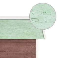 Vidaxl Garaža za robotsko kosilnico 72x87x50 cm mocca in bela lesena