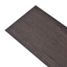 Vidaxl Samolepilne PVC talne plošče 5,21 m2 2 mm temno rjave barve