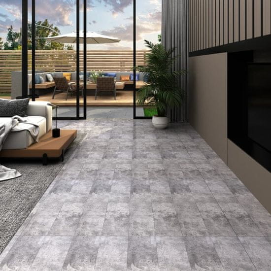 Vidaxl Samolepilne PVC talne plošče 5,21 m2 2 mm cementno rjave barve