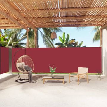 Vidaxl vidaXL Zložljiva stranska tenda za teraso rdeča 180 x 1000 cm