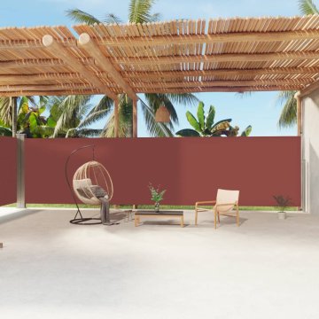 Vidaxl vidaXL Zložljiva stranska tenda rjava 200x1200 cm