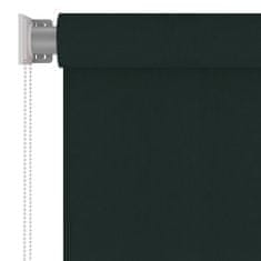 Vidaxl Zunanje rolo senčilo 120x140 cm temno zeleno HDPE