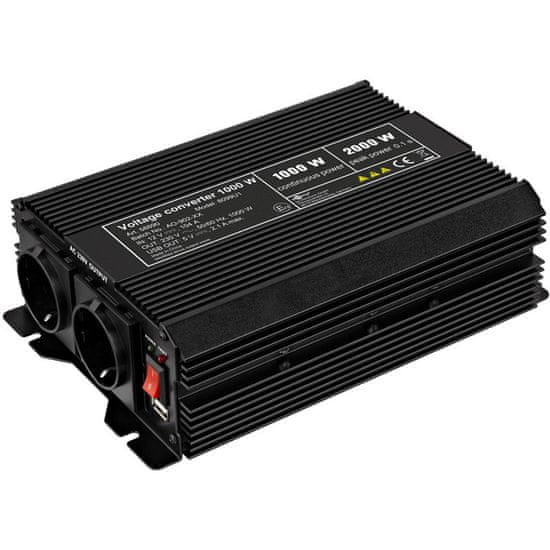 Goobay 12V-230V DC/AC USB-5V 1000 W pretvornik napajalnik