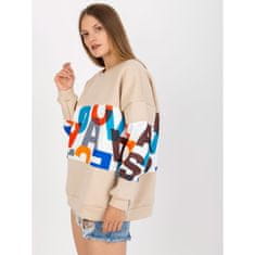 Ex moda Ženski pulover z oversize potiskom MADALYNN bež EM-BL-627.91_388360 L-XL