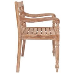 Vidaxl Batavia klop 120 cm sprana bela trdna tikovina