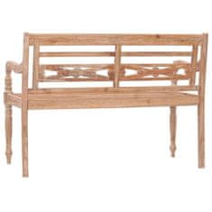 Vidaxl Batavia klop 120 cm sprana bela trdna tikovina