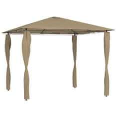 Greatstore Paviljon s stranico 3x3x2,6 m taupe 160 g/m2