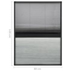 Vidaxl Plise komarnik za okna aluminij 80x120 cm s senčilom