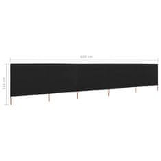 Vidaxl 5-panelni vetrobran tkanina 600x80 cm črn